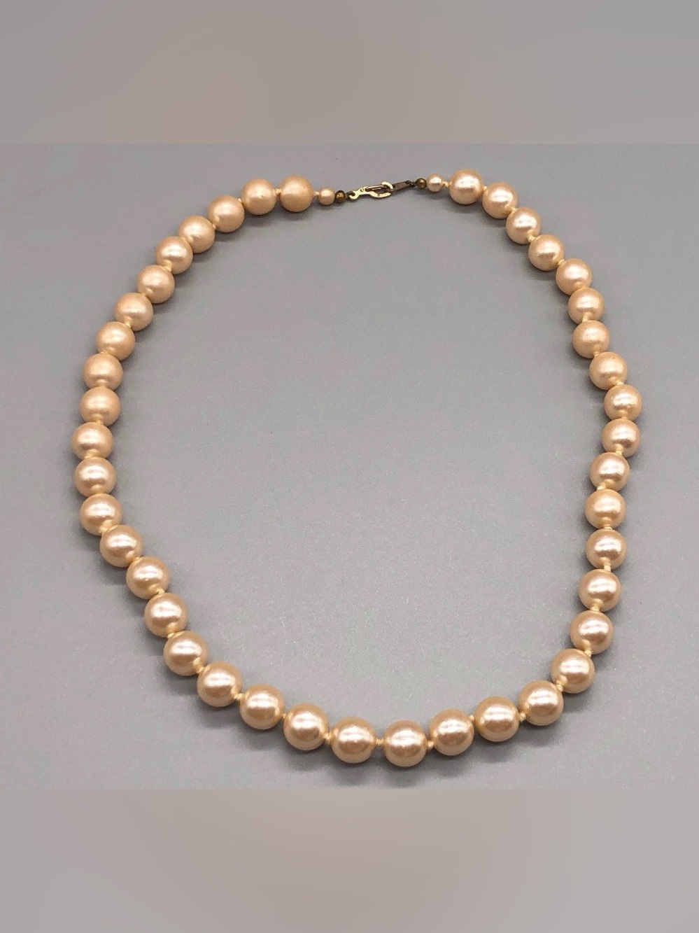 Vintage Champagne Faux Pearl Necklace - Women Jewelry